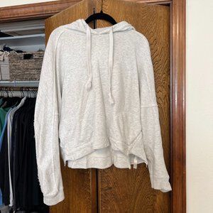 Free People Movement Raw Seam Grey Sweatshirt Hoodie, XSmall
